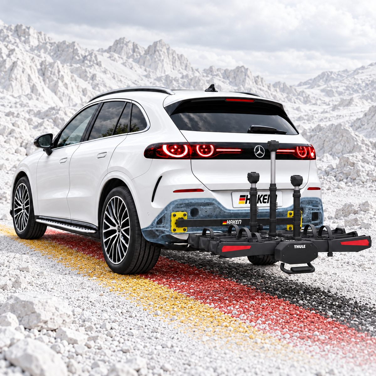 Combo Tirón Alemán Haken + Rack THULE EPOS